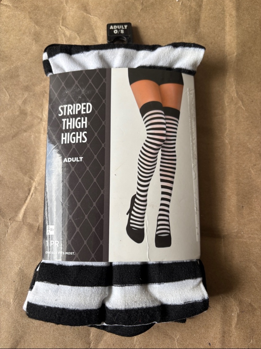 Striped Black & White Knee-High/Thigh Highs Socks